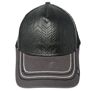 Cruel Snapback Trucker Hat Black One Size Adjustable Embroidered Faux Leather